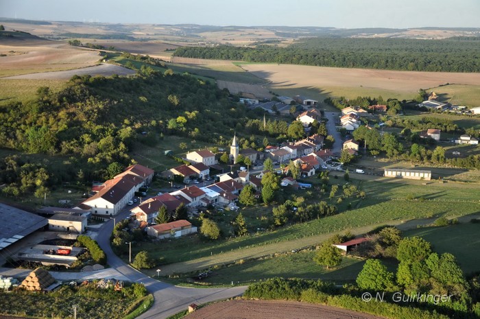 Aerial view of Chanville, Lorraine, France