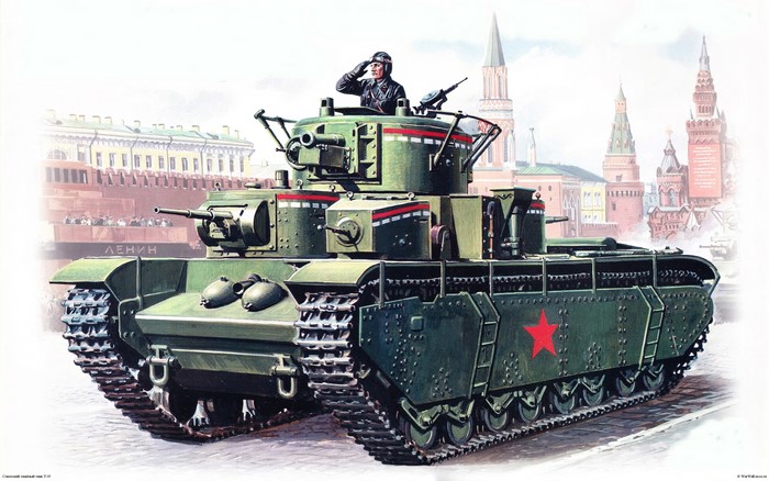 Soviet T-28 Tank Painting Art