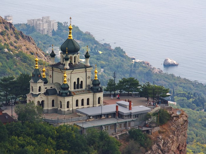 Church of the Resurrection on a cliff overlooking the sea
