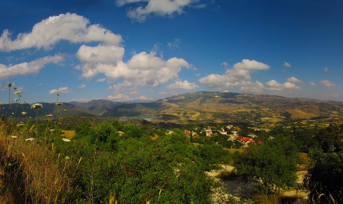 Cyprus Paphos Scenery with Clouds and Mountains