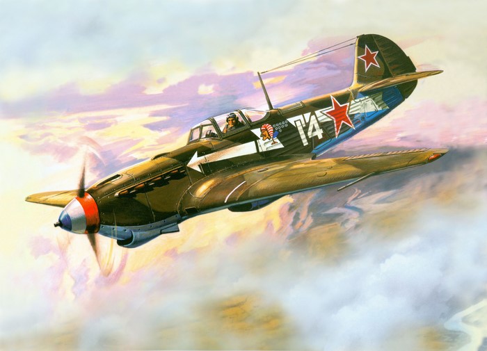 Yak-9 Airplane in Flight