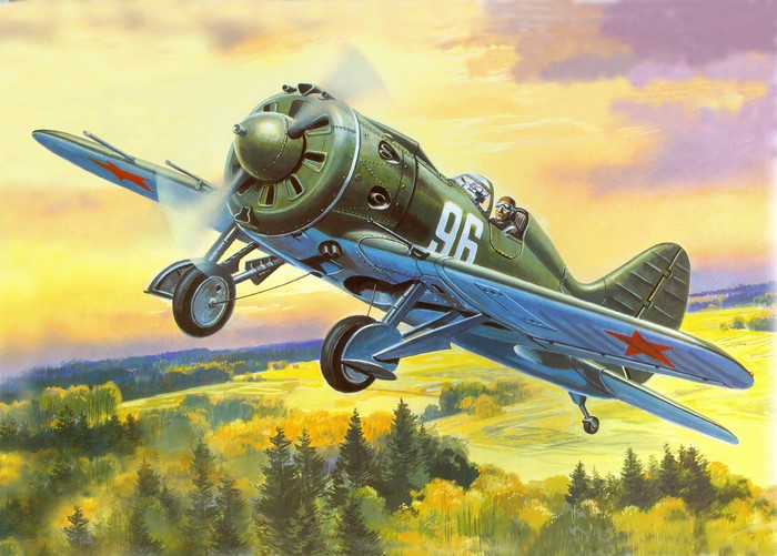 Polikarpov I-16 type 28 airplane in flight
