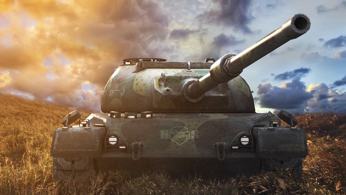 Leopard Tank from World of Tanks in a Field