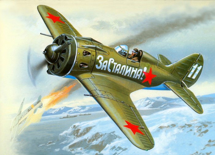 I-16 Type 24 "Za Stalina!" Airplane in Flight