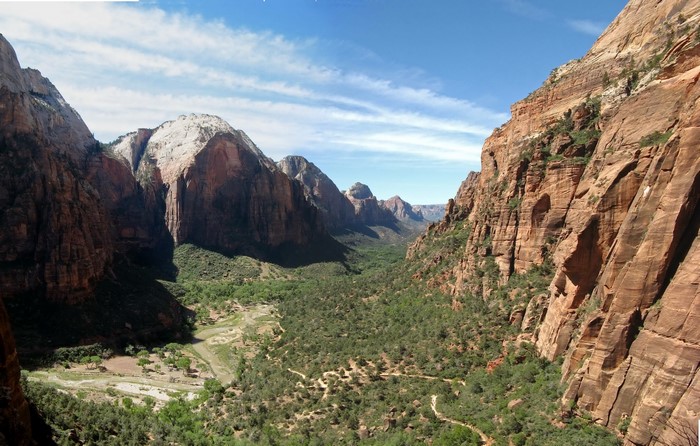 Zion National Park Canyon with Mountains and Greenery