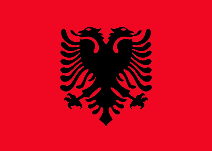 4K Albanian Flag with Double-headed Eagle