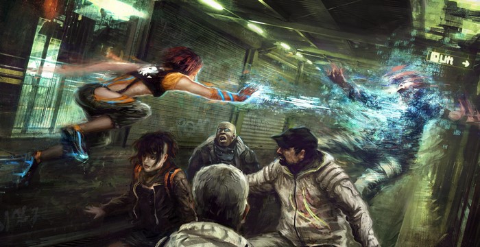 People caught in a magical battle