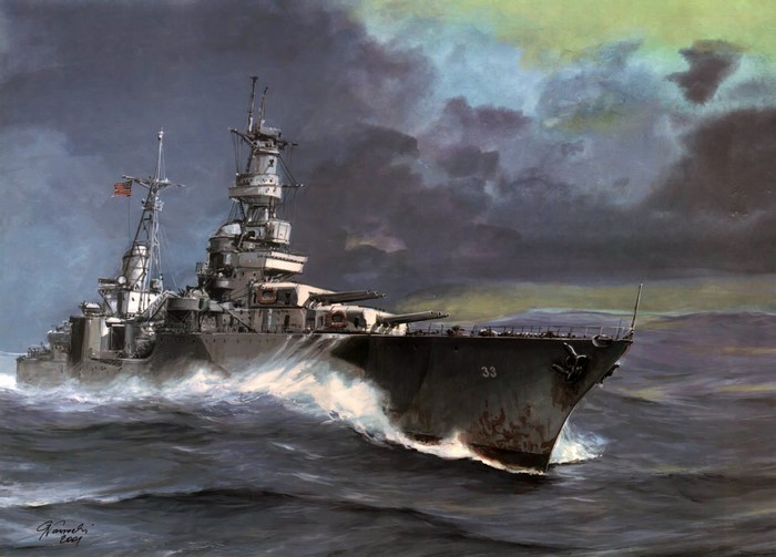 USS Portland (CA-33) Battleship Painting