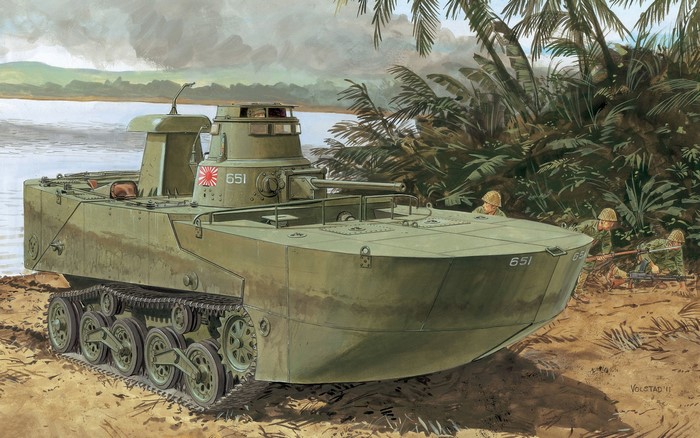 Japanese Amphibious Tank in Jungle Setting