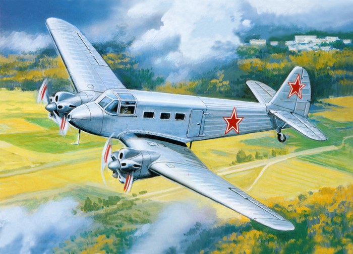 Yak-8 Airplane in Flight Painting Art