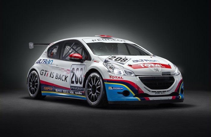 Peugeot 208 GTi race car with Altran and Total sponsorship