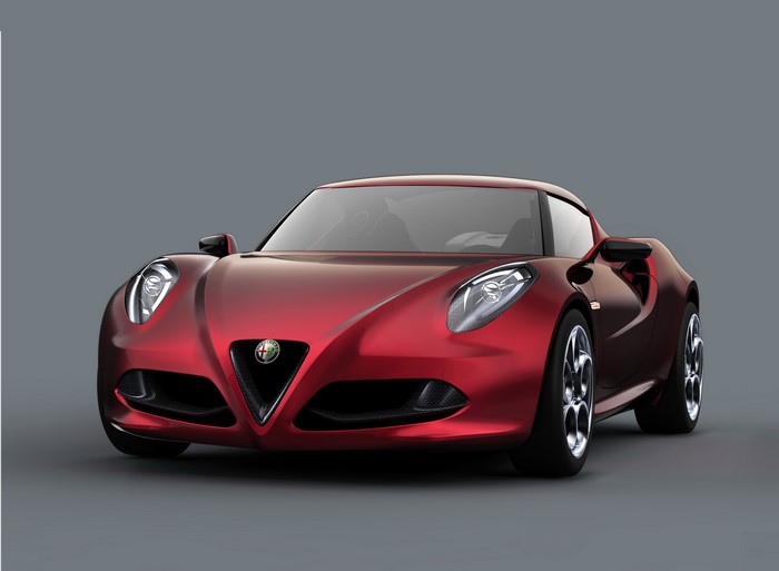 Red Alfa Romeo 4C Concept Car