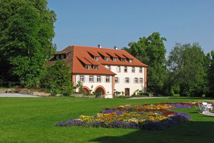 Building with red roof in Konstanz, Germany