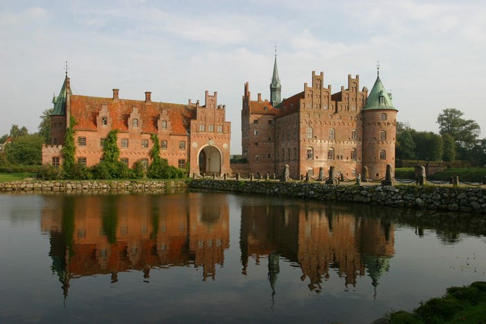 Egeskov Castle Denmark reflection in pond