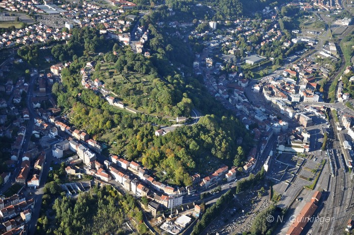 Aerial view of a town in Lothringen, France