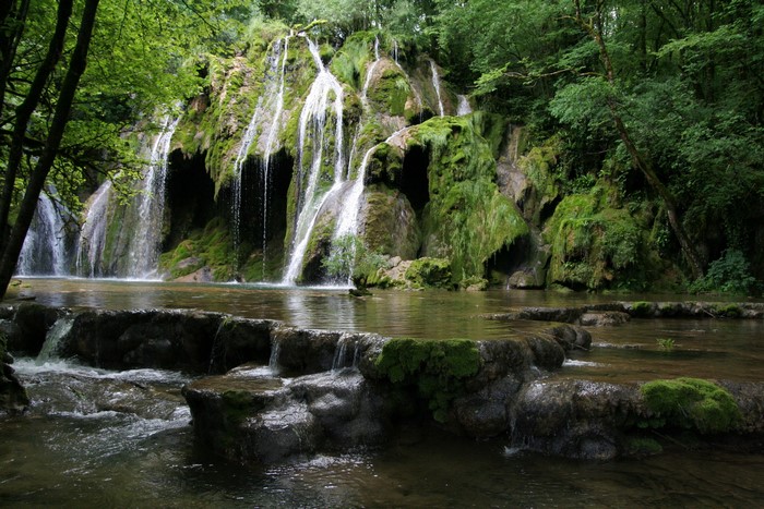 Cascades des Tufs waterfall in Franche-Comte, France