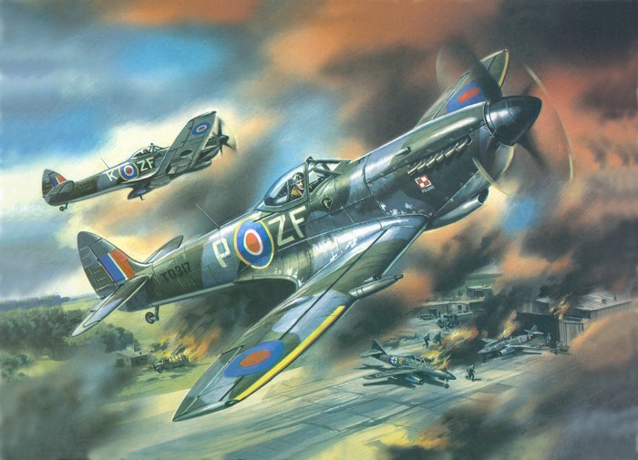 Supermarine Spitfire Mk. XVI aircraft in combat