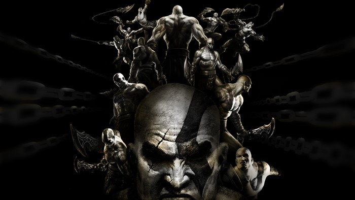 Kratos and warriors from God of War
