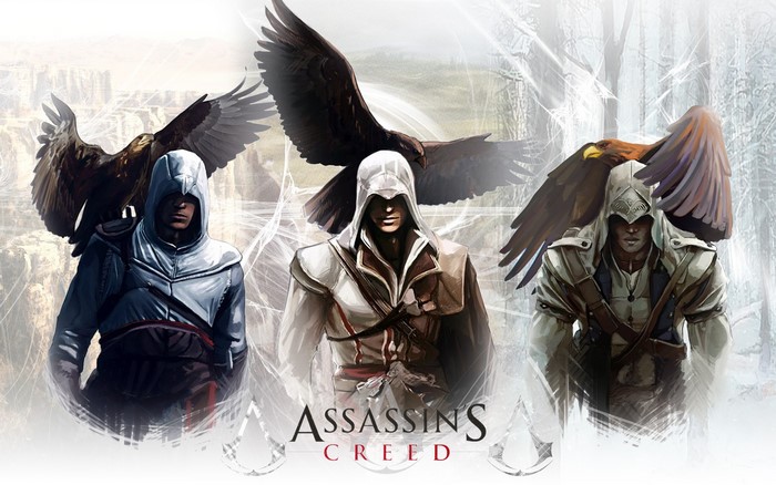 Assassins from Assassin's Creed with Eagles