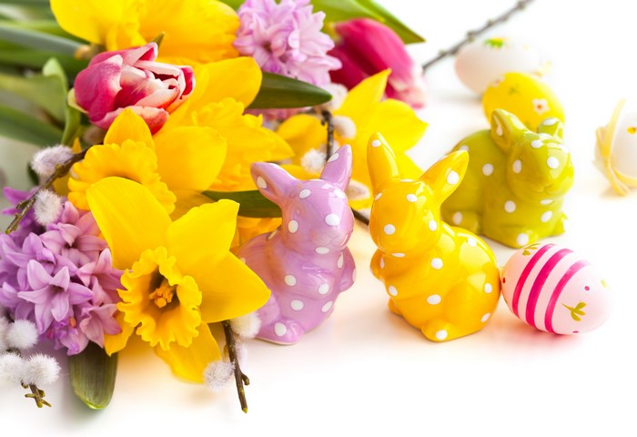 Easter flowers and decorations