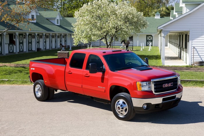 Red 2011 GMC Sierra 3500 SLT Dually Truck