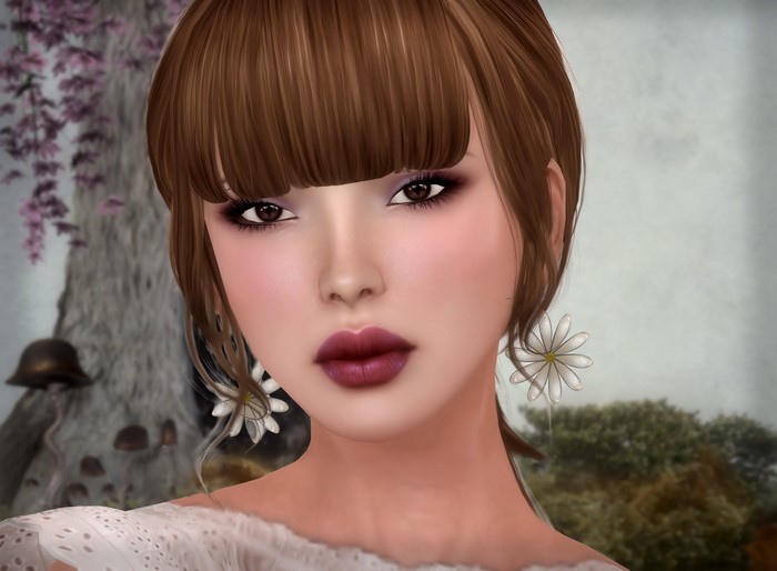 Glance Face Hair Brown haired Earrings