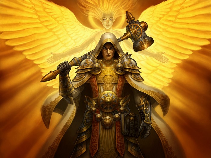 Warrior with Hammer and Angelic Figure