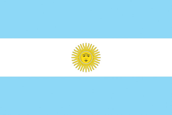 Flag of Argentina with Sun of May