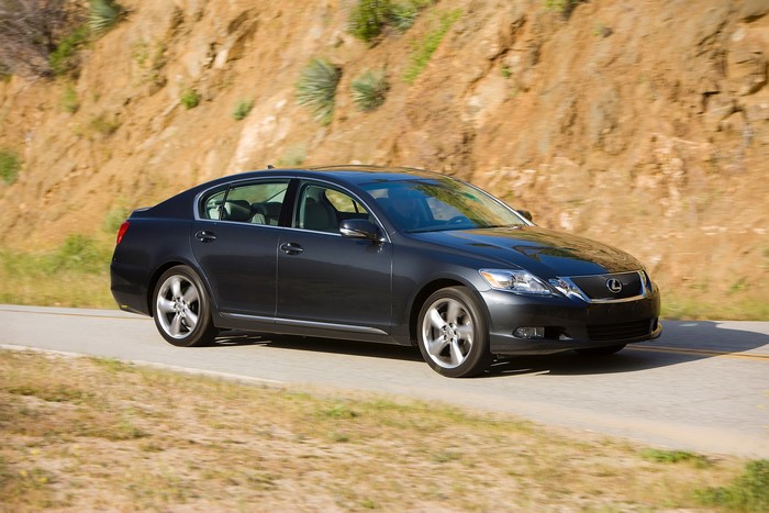Grey 2010 Lexus GS350 driving on a road