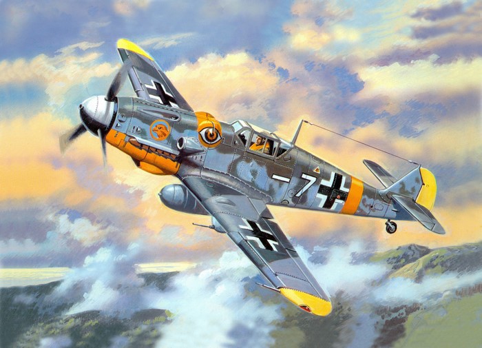 4K Bf-109G-6 Airplane Painting Art Flight