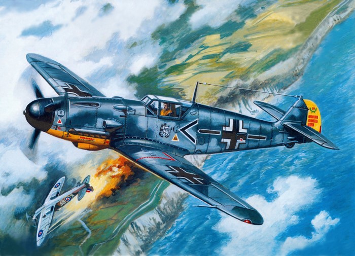 Bf-109F-2 Airplane in Flight