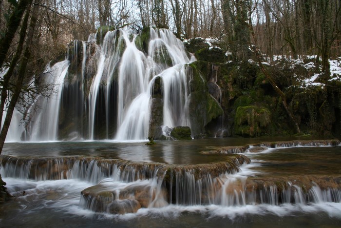 Cascades des Tufs waterfall in Franche-Comte, France