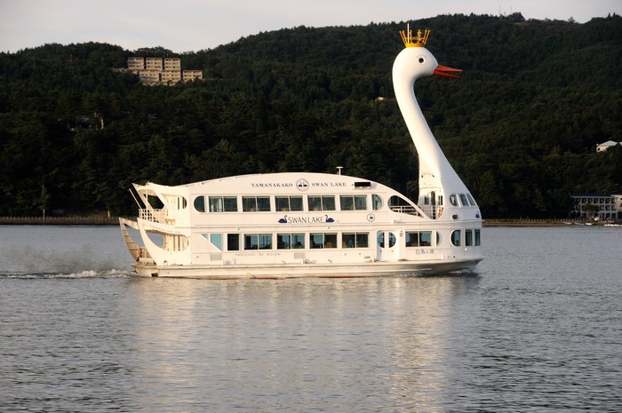 Swan Lake boat on Yamanakako Lake, Japan