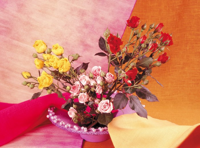 Bouquet of Roses in a Decorative Vase