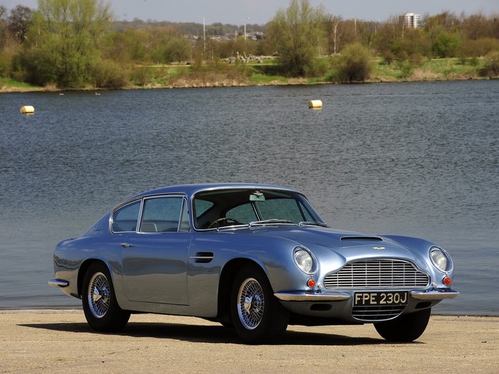1969 Aston Martin DB6 by a lake