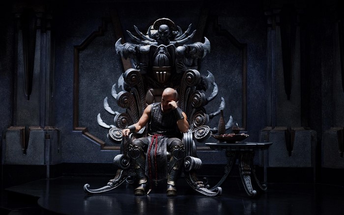 Riddick from The Chronicles of Riddick on a throne