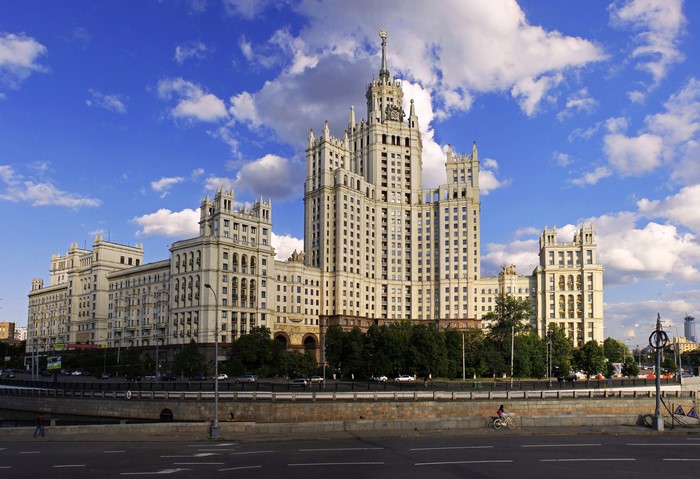 Moscow Houses on a Sunny Day