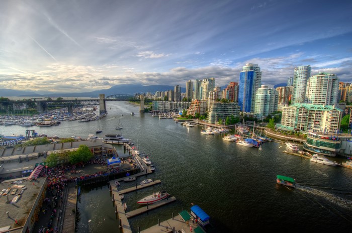 Vancouver Marinas and Skyline from Above