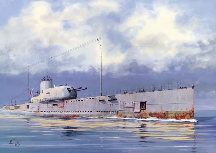 Submarine Surcouf Painting Art