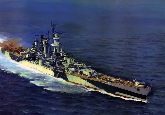 Painting of the Battlecruiser USS Alaska