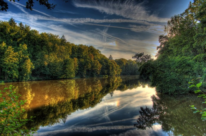 River and forest in Hessen Lich, Germany