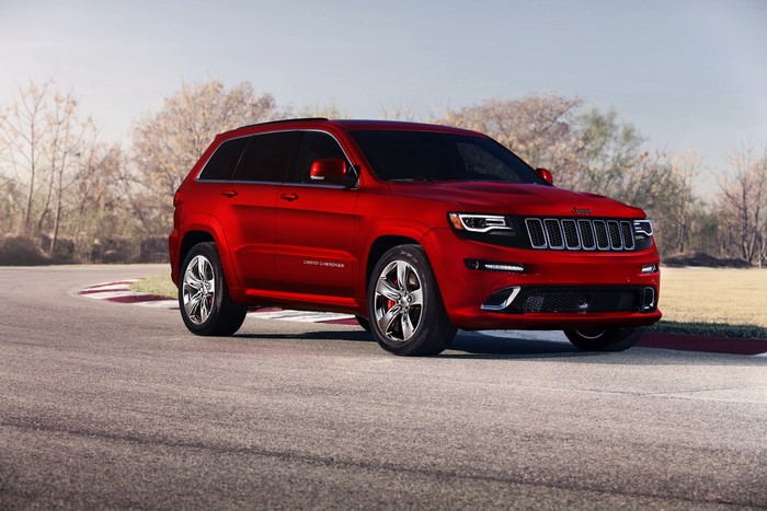 Red 2014 Jeep Grand Cherokee SRT on Asphalt