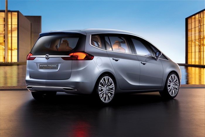 Opel Zafira Tourer Concept silver minivan back view