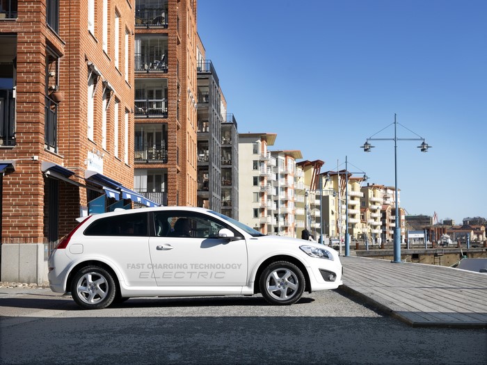 White 2013 Volvo C30 Electric car
