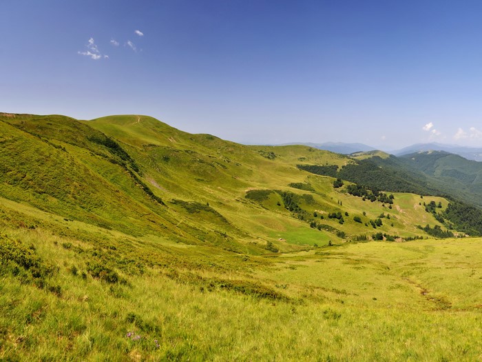 Mountains and green hills in Ukraine