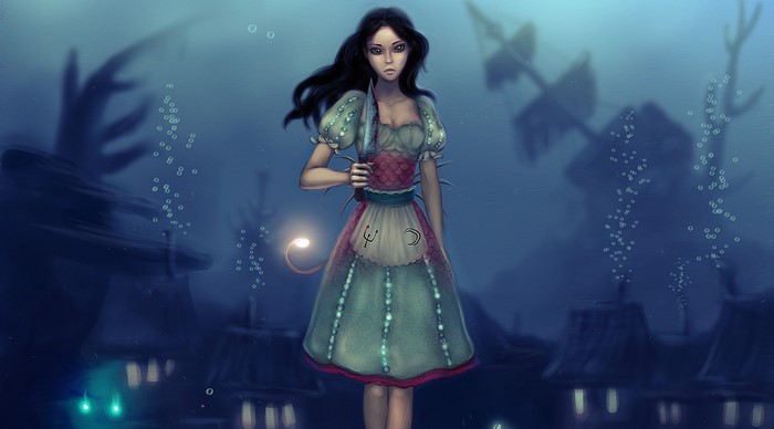 Alice from American McGee's Alice underwater