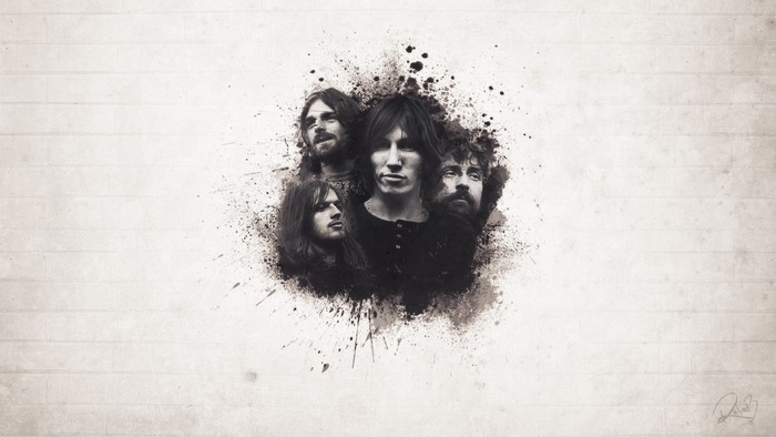 Pink Floyd band members grunge art