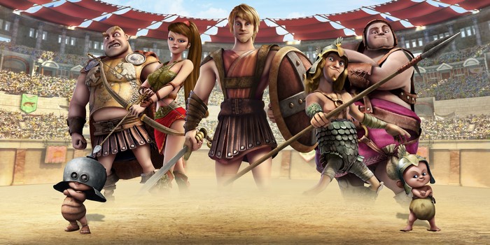 Gladiators in a Roman Arena