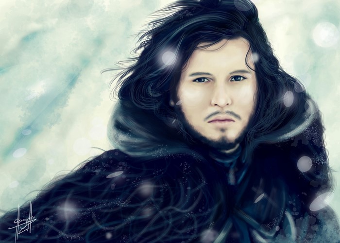 Jon Snow from Game of Thrones in the snow