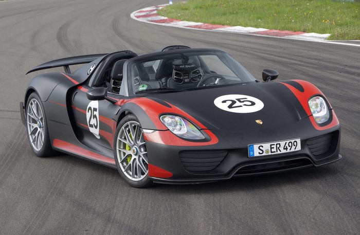 Porsche 918 Spyder Cabriolet on a Race Track